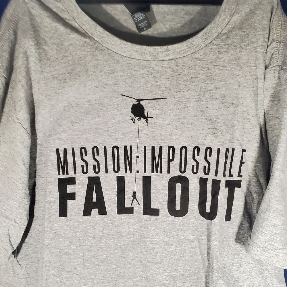 Adult Large New Mission: Impossible Short Sleeve Grey T-Shirt